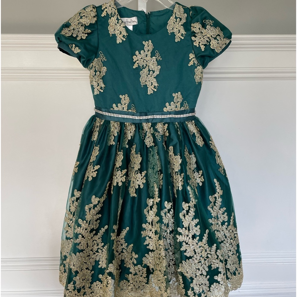 Perfect for the Holidays! Stunning embroidered fancy green dress.